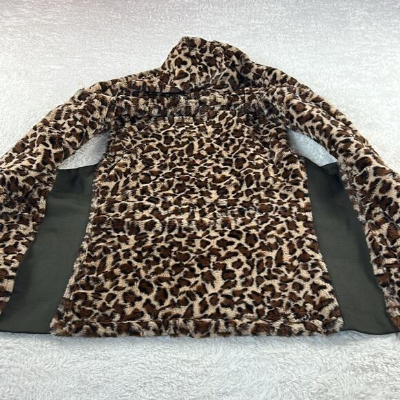 Special one by Rock Revolution green and Cheetah fur reversible puffer vest, L - Picture 5 of 12